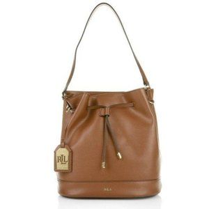 Ralph Lauren Leather crossbody Bucket Handbag for woman